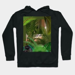 Black panther between palms Hoodie